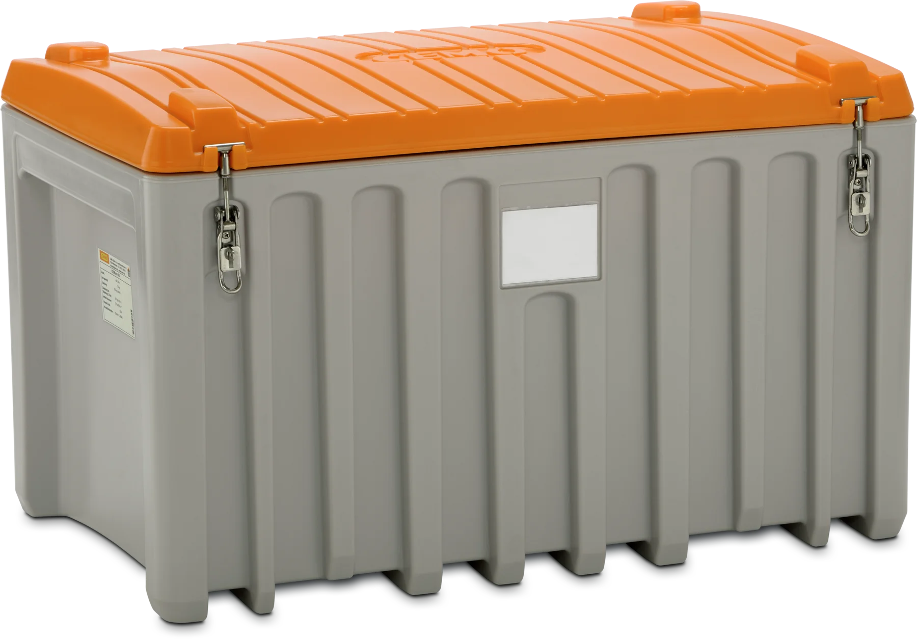 CEMO CEMbox, 400 L, grey, with lid, orange